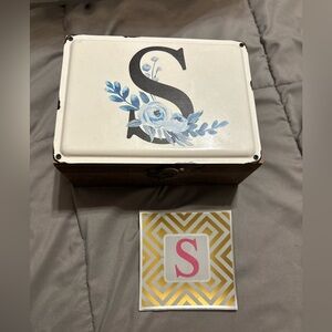 Decorative Box with Floral Initial S